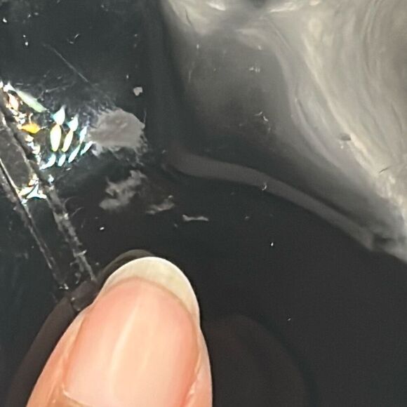 Ted Baker Bow Front Cosmetic Bag Black Patent Leather Rose Gold Hardware Travel - Picture 13 of 15